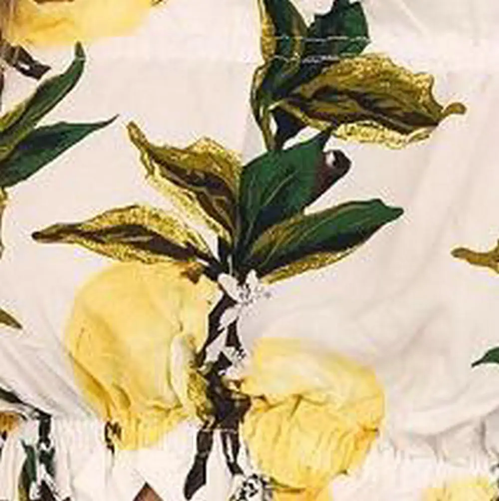 

Women Sexy Tank Top Female Hot New Lemon Print Short-Sleeved Beach Resort Wrapped Chest Small Tanks Camisoles Short Shirt Tee