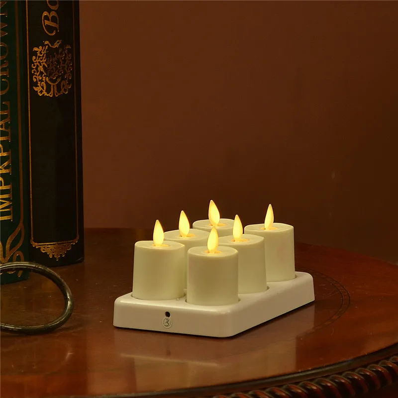 6 упак. к. Беспламенного перезаряжаемые светодио дный светодиодные свечи