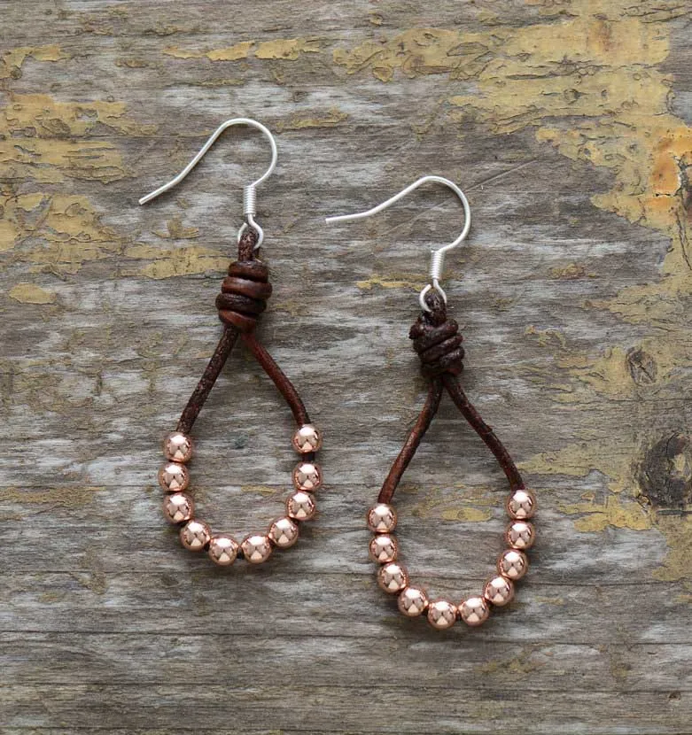 Rose Gold Color Женские серьги винтажные кожаные бисер серебряного цвета Висячие серьги дизайнерские богемные серьги европейские этнические ювелирные изделия Прямая поставка - Окраска металла: Rose Gold Color