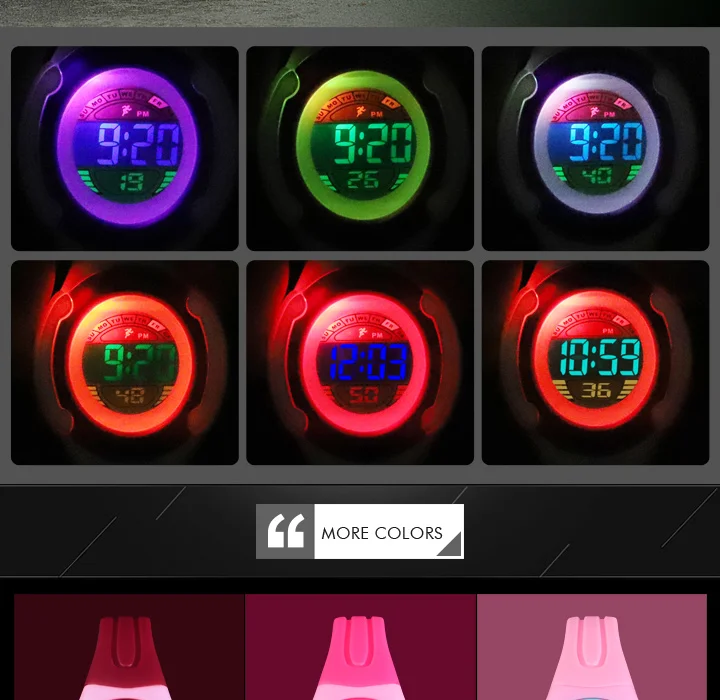 SKMEI Luminous Children Watch Fashion Digital Back Light 5Bar Waterproof Buckle Student Running Wristwatch Gril Boy Gift