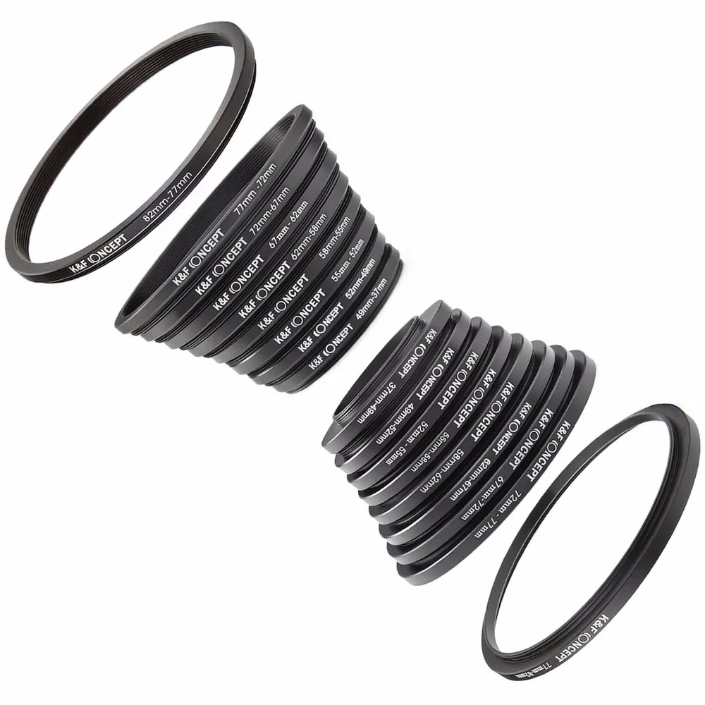 Переходное кольцо для объектива K & F CONCEPT 18 шт. 37 82 мм 49 52 55 58 62 67 72 77 мм|filter adapter|filter ring