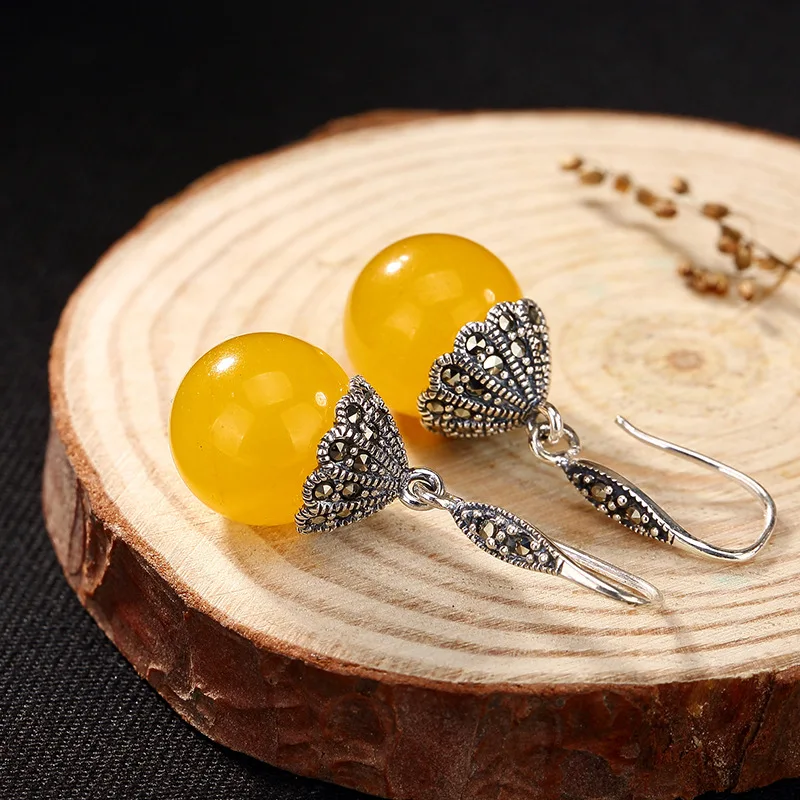 Сережки из сердолика S925 чистый антиквариат с мозаичным камнем инкрустированные