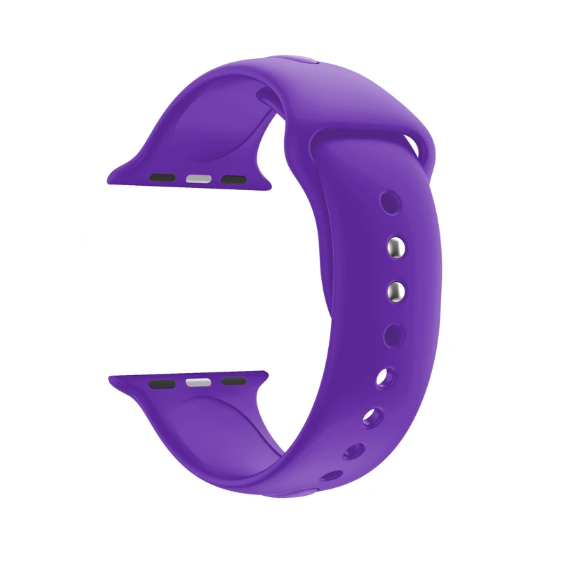 purple Хохлатый спортивный ремешок для Apple Watch ремешок 44 мм/40 мм силиконовый correa iwatch серии 3/2/1 резиновый браслет Ссылка браслет ремень - Цвет ремешка: purple