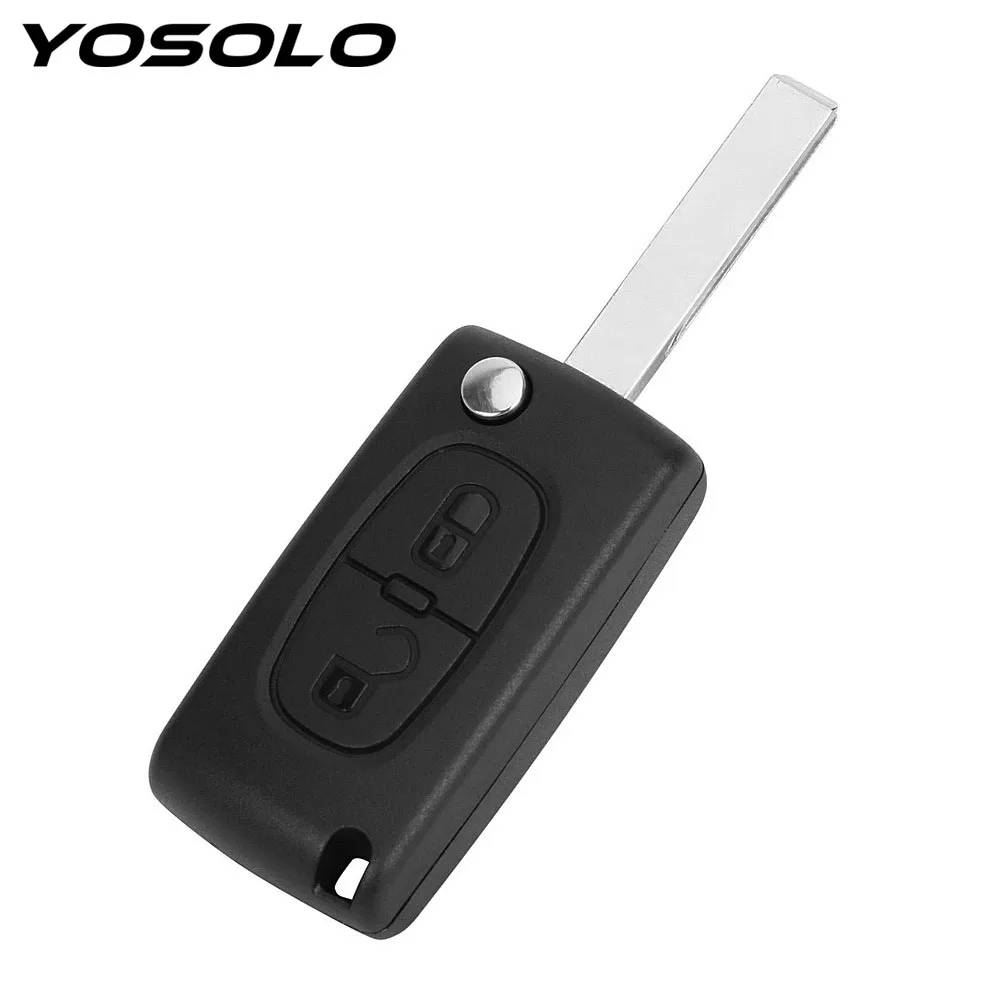 2 кнопки ключ корпус сменная часть ключа автомобиля для Peugeot 307 408 308 3008 Citroen C6