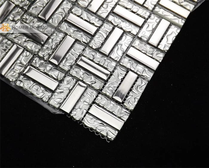 Смешанное стекло из нержавеющей стали мозаичная плитка серого цвета кухонная