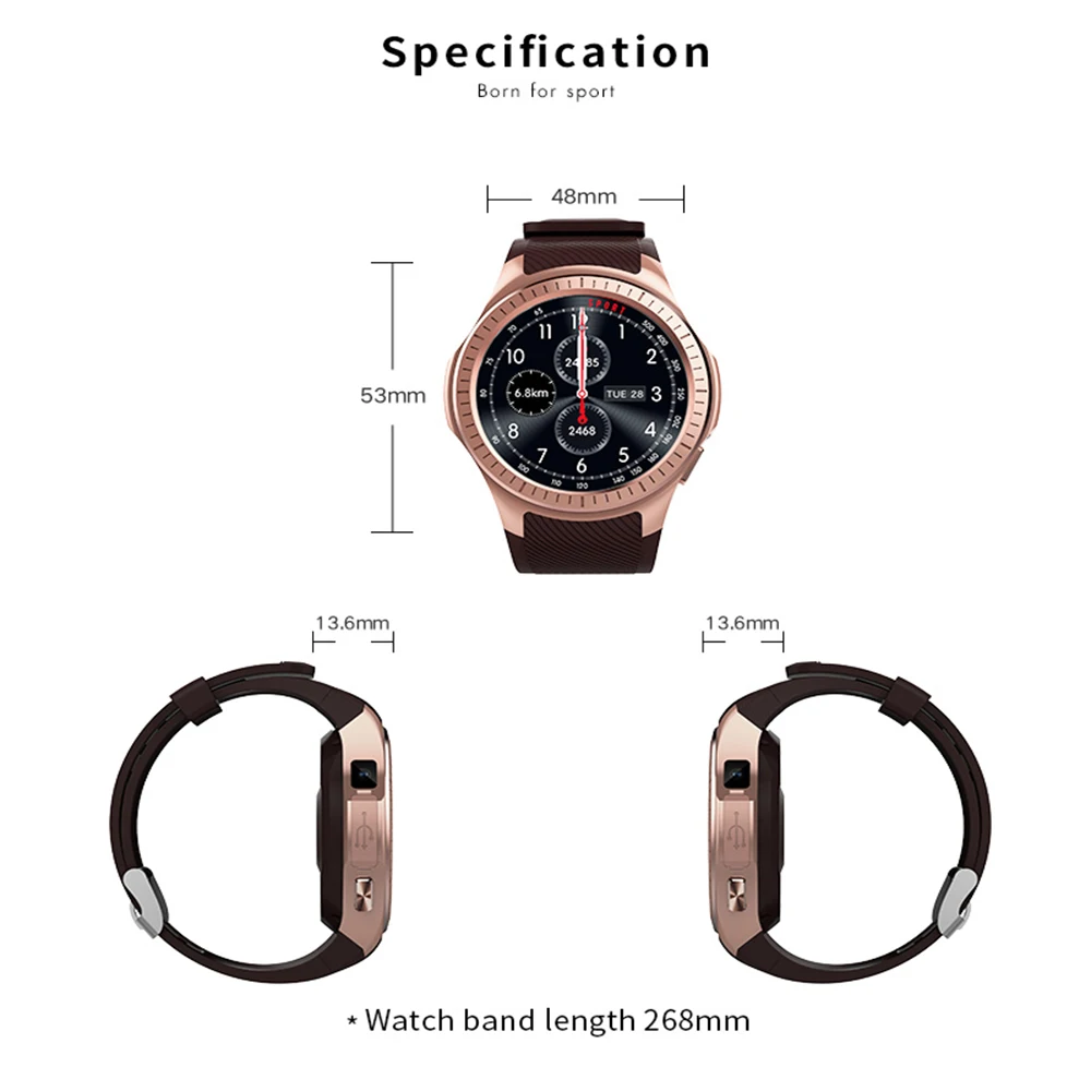 Microwear L1 спортивные Смарт-часы для Android ios MTK2503 пульсометр 2G Wifi Bluetooth Вызов 2.0MP камера