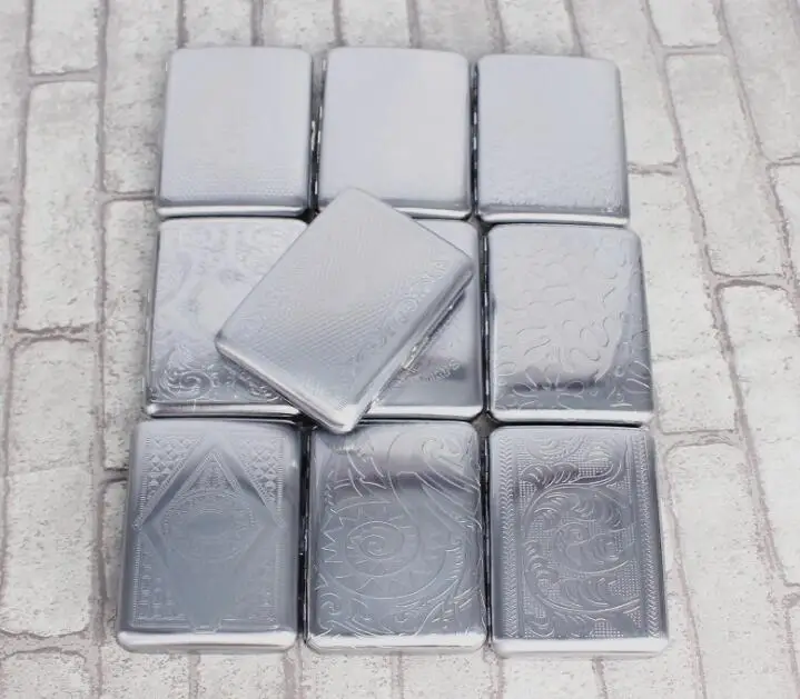 slim Silver Polish Flower Engrave Cigarette Case Box Portable 16 Tobacco Storage case Container metal Holder box Cases | Дом и сад