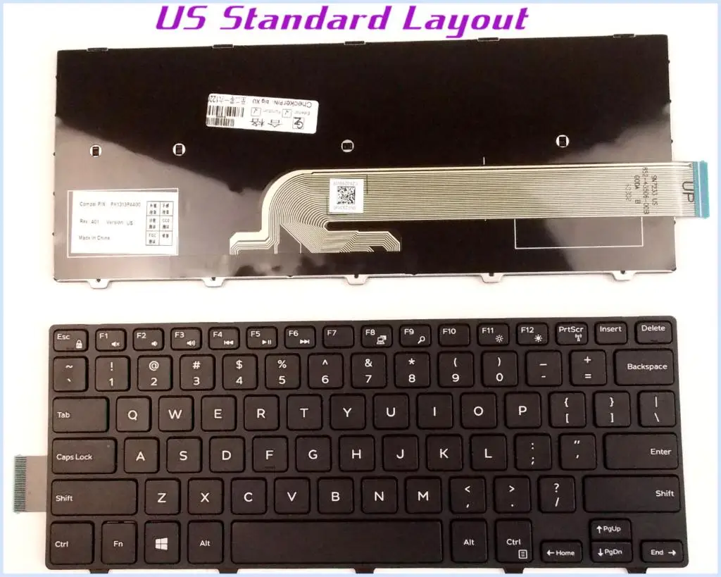 Новая раскладная клавиатура US для ноутбука Dell Latitude 3450 V147125AS1 SN8233 050X15/черный