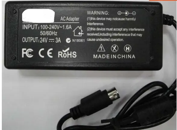 24В 2.5A AC адаптер питания зарядное устройство для NCR RealPOS 7197 POS Термальный чековый
