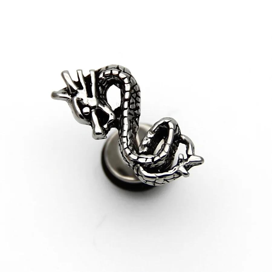 Серьги-гвоздики из нержавеющей стали для пирсинга козелка уха дракона 2 шт. |