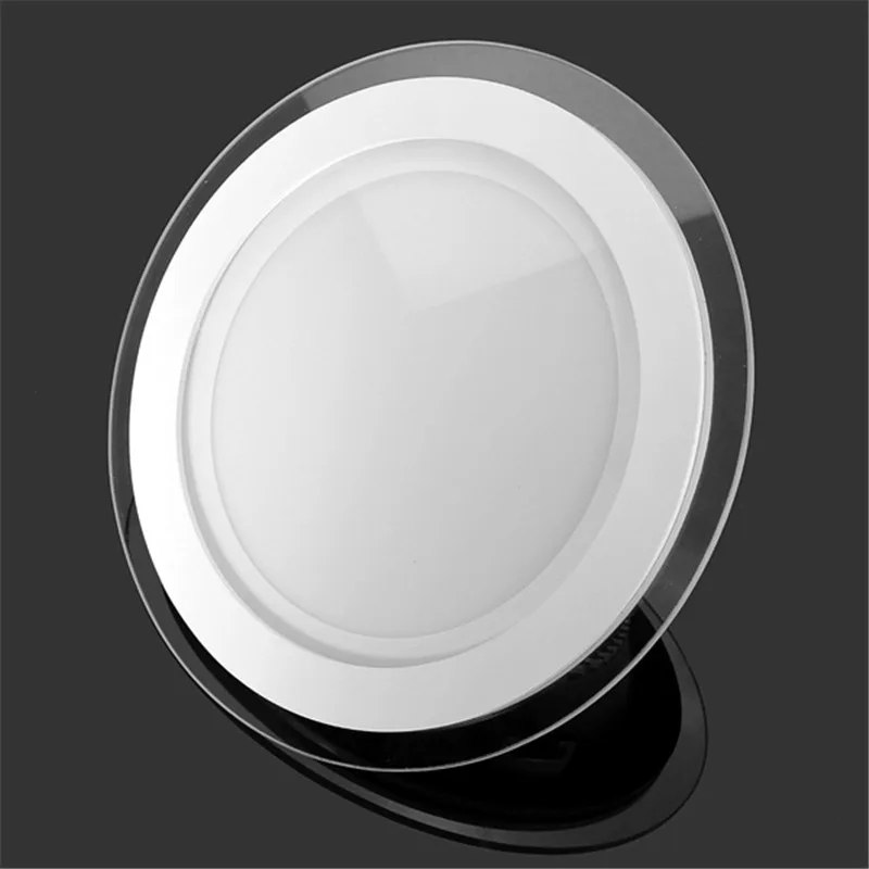 Super Bright 24W LED Glass Panel Light Recessed Ceiling Downlight Spot Down Round/Square AC85-265V Indoor Lighting Lamp | Лампы и