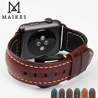 vintage cow leather strap for apple watch band 45mm 41mm 42mm 38mm 44mm 40mm series 7 6 se 5 4 3 iwatch watch strap