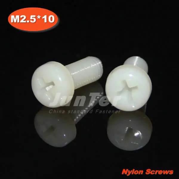 

100pcs/lot DIN7985 M2.5*10 Nylon Phillips Pan Head (Cross recessed pan head) Machine Screws