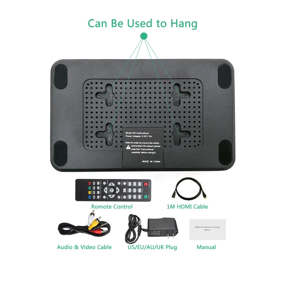 Мини Full HD мультимедийный плеер Autoplay 1080P USB внешний HDD SD U диск медиаплеер с HDMI