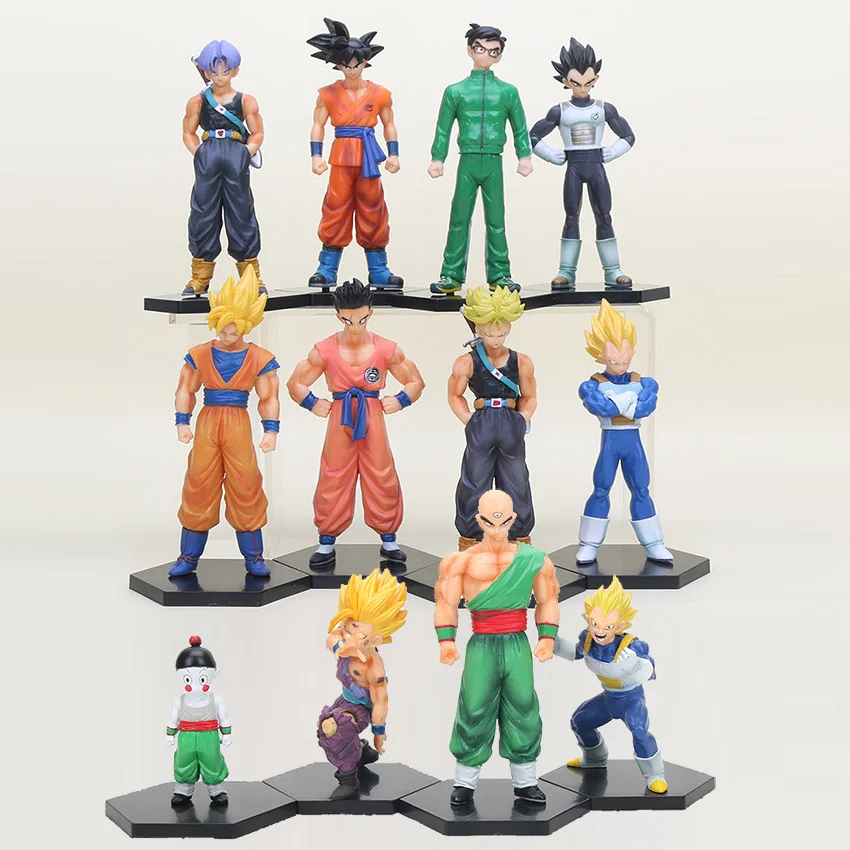 12 шт./компл. Dragon Ball Z фигурки Супер Saiyan Vegeta Trunks Yamcha Son Goku Gohan модель игрушки|dragon ball z