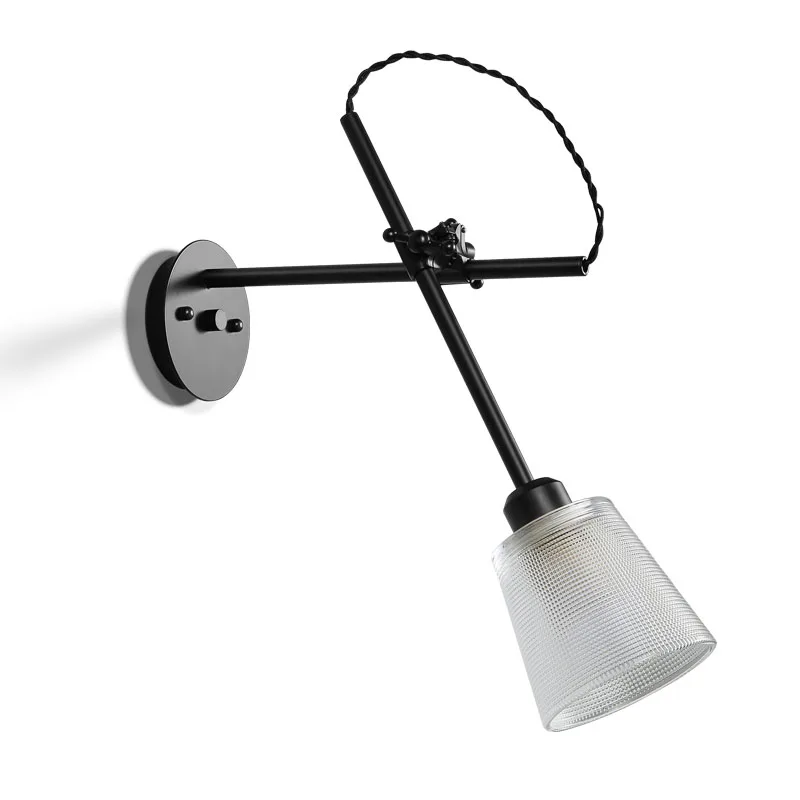 

Lampara techo retro industrial led living room wall light fixtures Telescopic rocker bedroom bedside reading wall hanging lamp