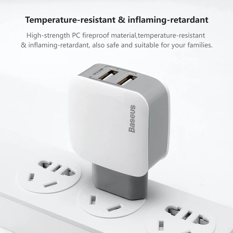 Зарядное устройство Baseus с двумя USB-портами 2 4 А | Мобильные телефоны и аксессуары