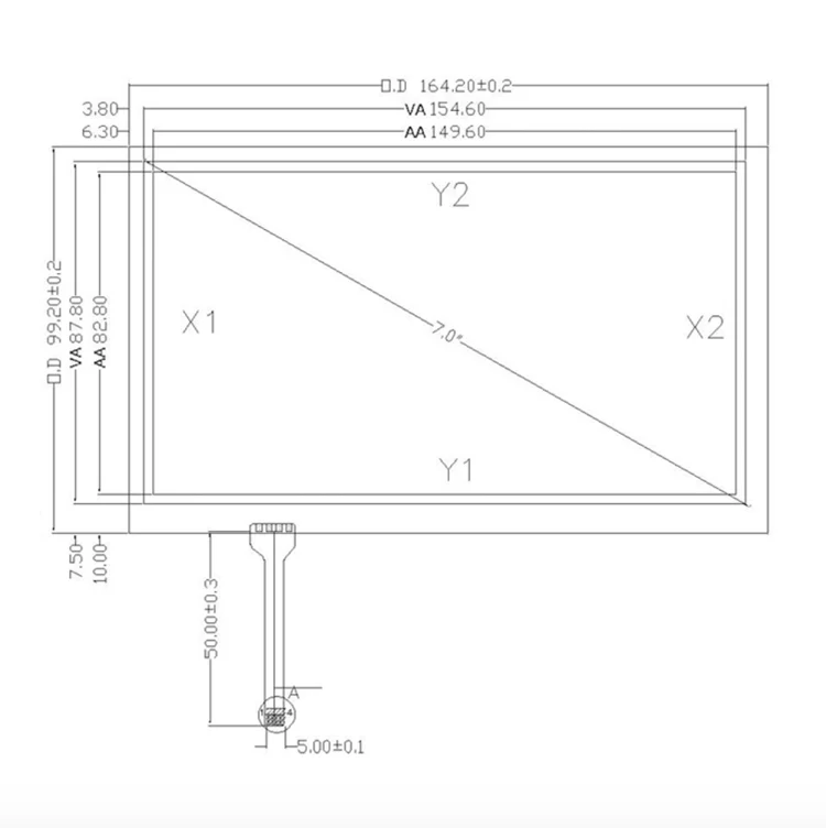 7 дюймовый сенсорный экран панель ST 07001 почерк внешний 164*99 мм|external screen|7 inch touch screen7 |