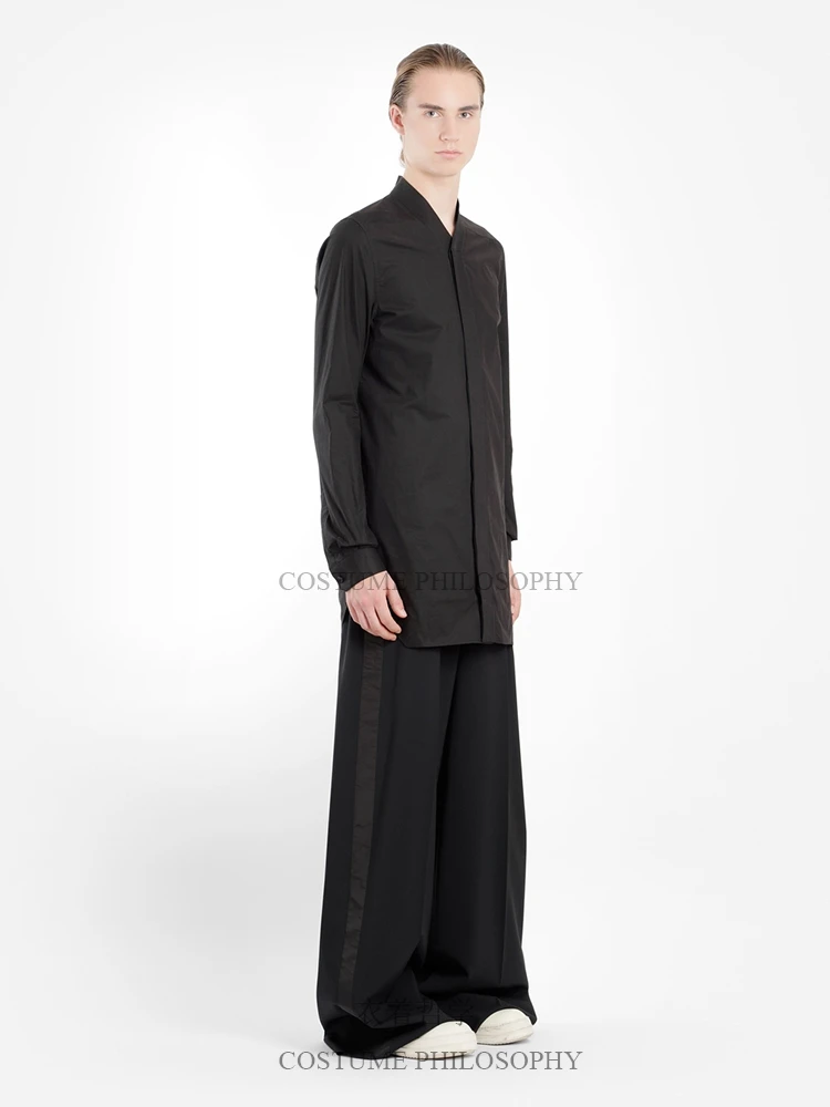 S ~ 5XL новые мужские оригинальные модные стилист повседневные рубашки длинные