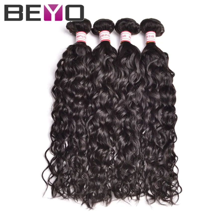 8A Malaysian Virgin Hair Natural Wave 4 Bundles Top Curly Mink Human Weave |