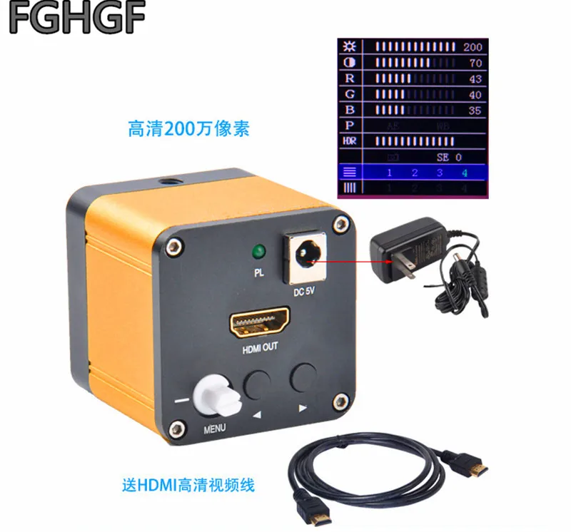 FGHGF HDMI 200 мегапиксельная камера HD электронный микроскоп 0745 зум объектив с