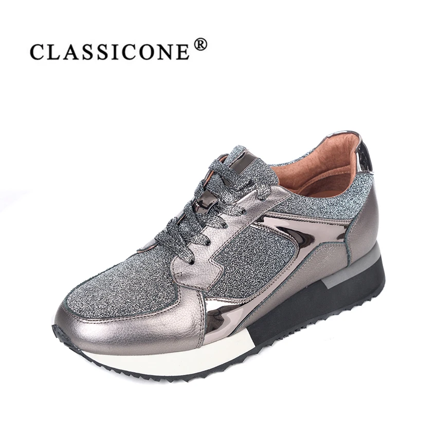 CLASSICONE 2018 осенние модные женские кроссовки со стразами модная обувь на шнурках