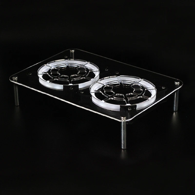 

Reinforced acrylic multi-layer cooling rack with USB 12cm 5V LED silent cooling fan suitable for router/TV set top box/Media Box
