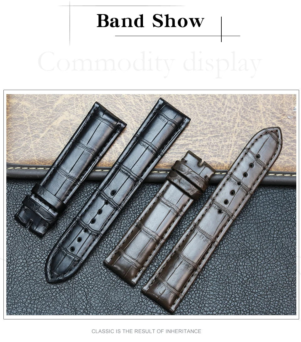 Pesno подходит для Glashutte Orignal Senator натуральная мягкая кожа аллигатора часы с кожаным ремешком бамбуковая текстура 20 мм ремешок для часов