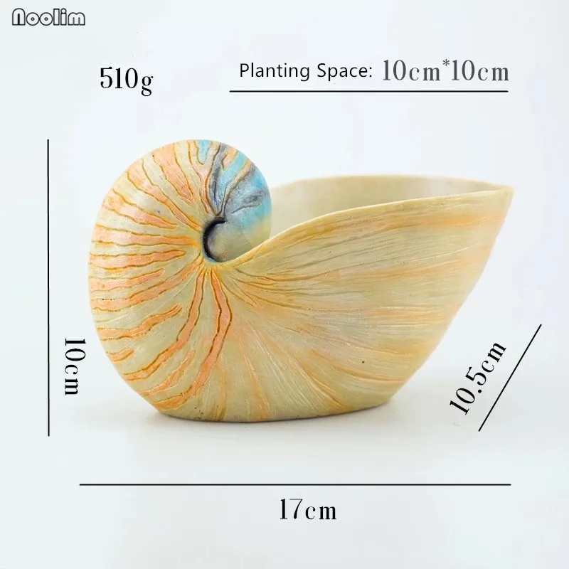 Conch-B with hole Креативное моделирование в форме ракушки смолы цветочный горшок личность горшки сад суккулент горшки для растений горшок домашний декор для рабочего стола - Цвет: Conch-B with hole