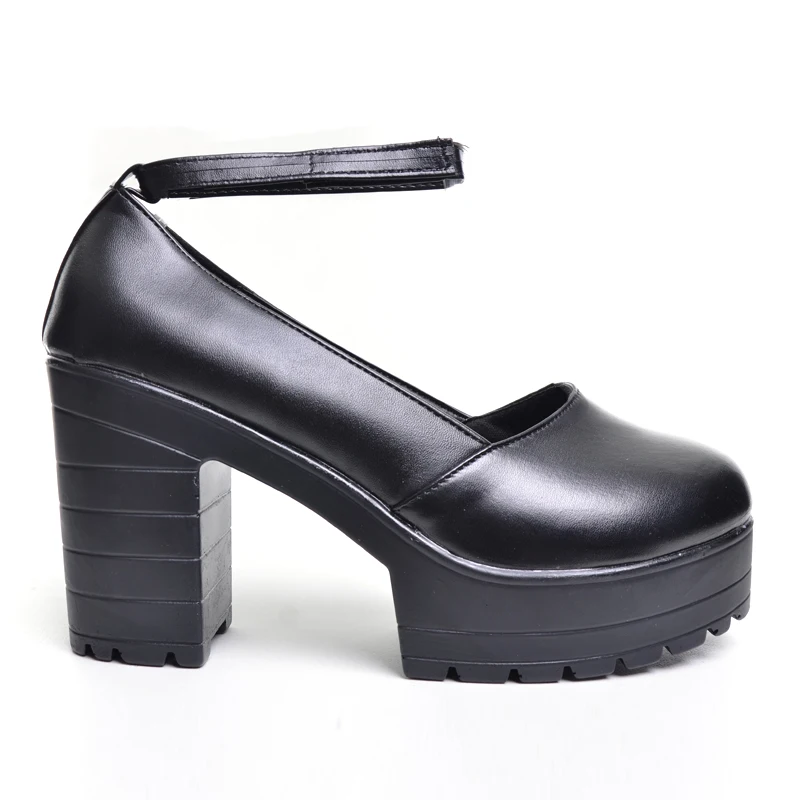 HEE GRAND/туфли лодочки на Высоком толстом квадратном каблуке и платформе с пряжкой