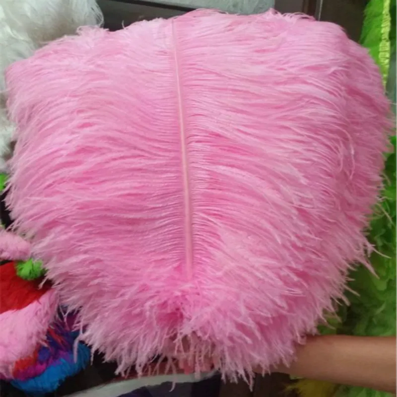 big Pink 60to65cm Розовые перья страуса 15-75 см 6-30 дюймов карнавал вечерние свадебные украшения естественно страусиных перьев для ремесла plumes - Цвет: big Pink 60to65cm
