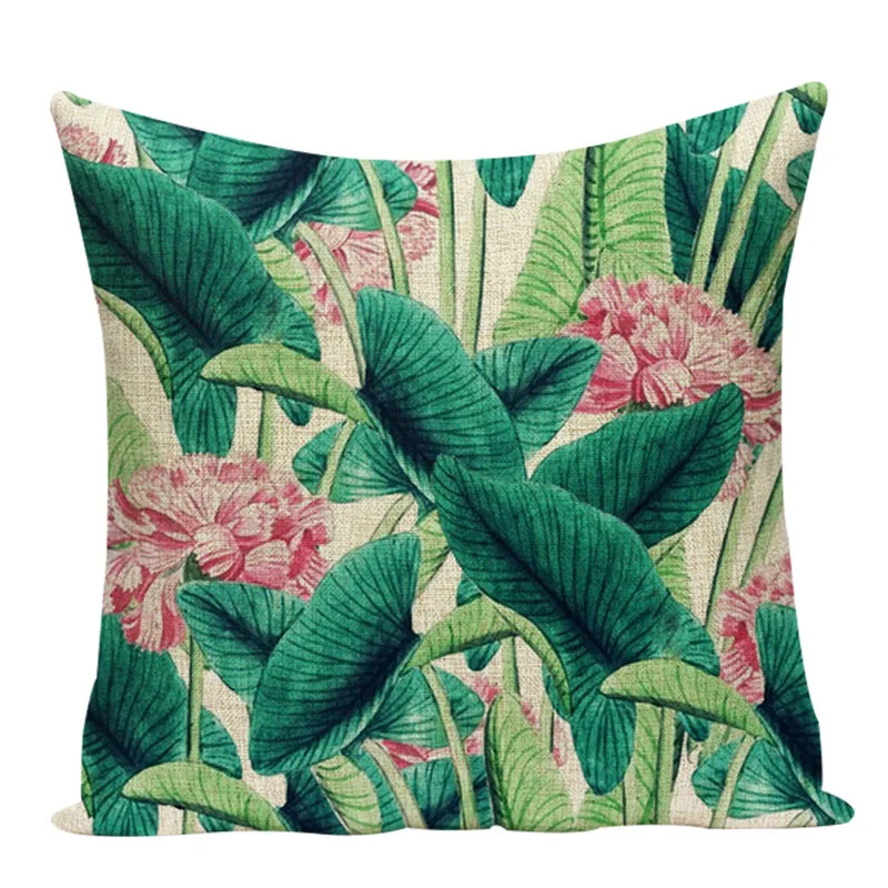 Monstera чехол для подушки 45*45 см, зеленые покрытия листьев растений, подушки, кактус, свежий диван, домашние подушки, чехол из льна, чехол для автокресла - Цвет: L508-12