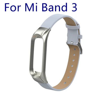 Grey For Band 3 Yuedaer для Xiaomi mi Band 3 4 фитнес-трекер цветной кожаный mi Band 4 3 ремешок черный золотой чехол Модный браслет напульсники - Цвет: Grey For Band 3