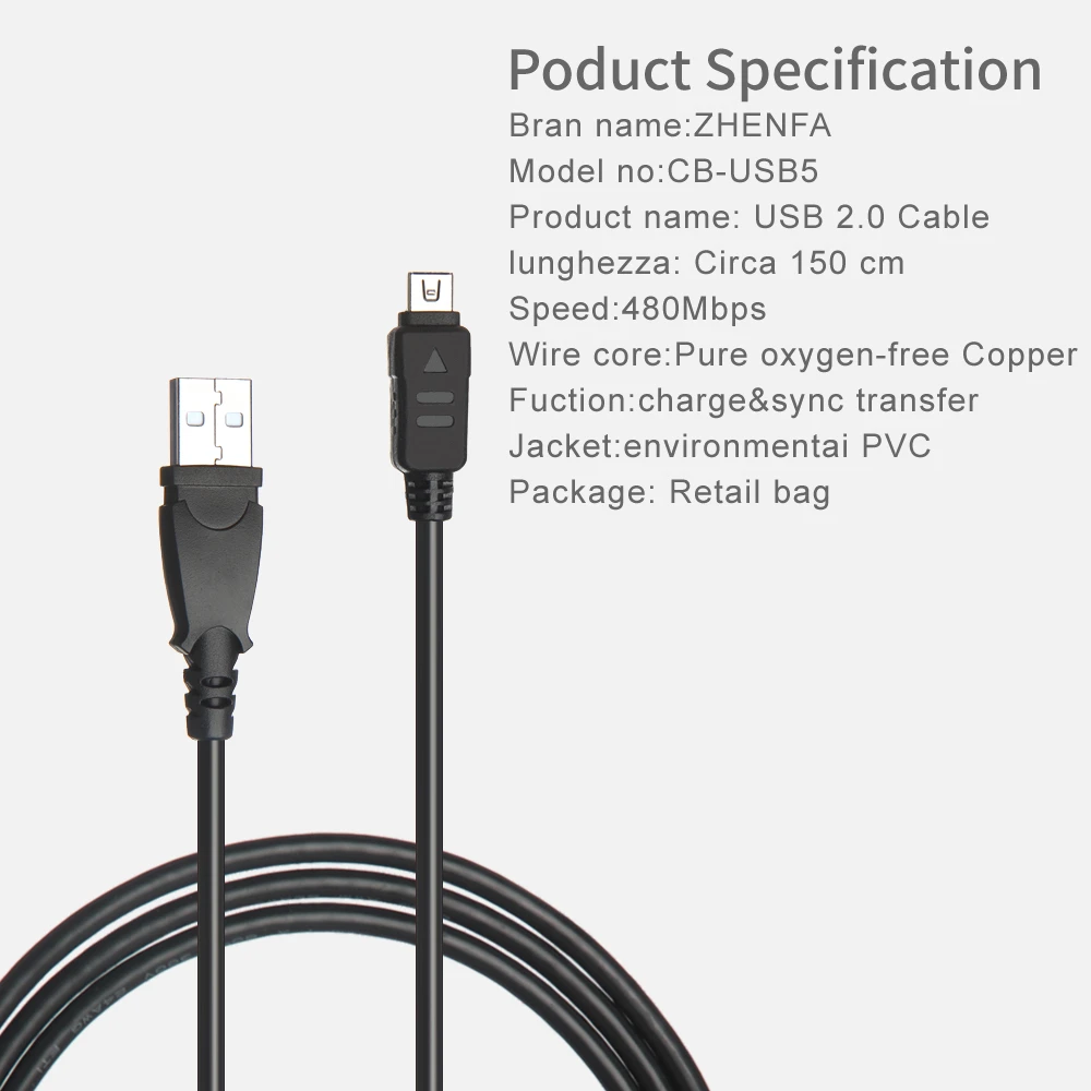 USB кабель Zhenfa для Olympus передачи данных с разъемом камеры разъемами камер на