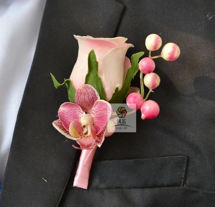 4 шт./лот DIY Роза из полиуретана корсаж фаленопсис Орхидея имитирует цветы Женихи