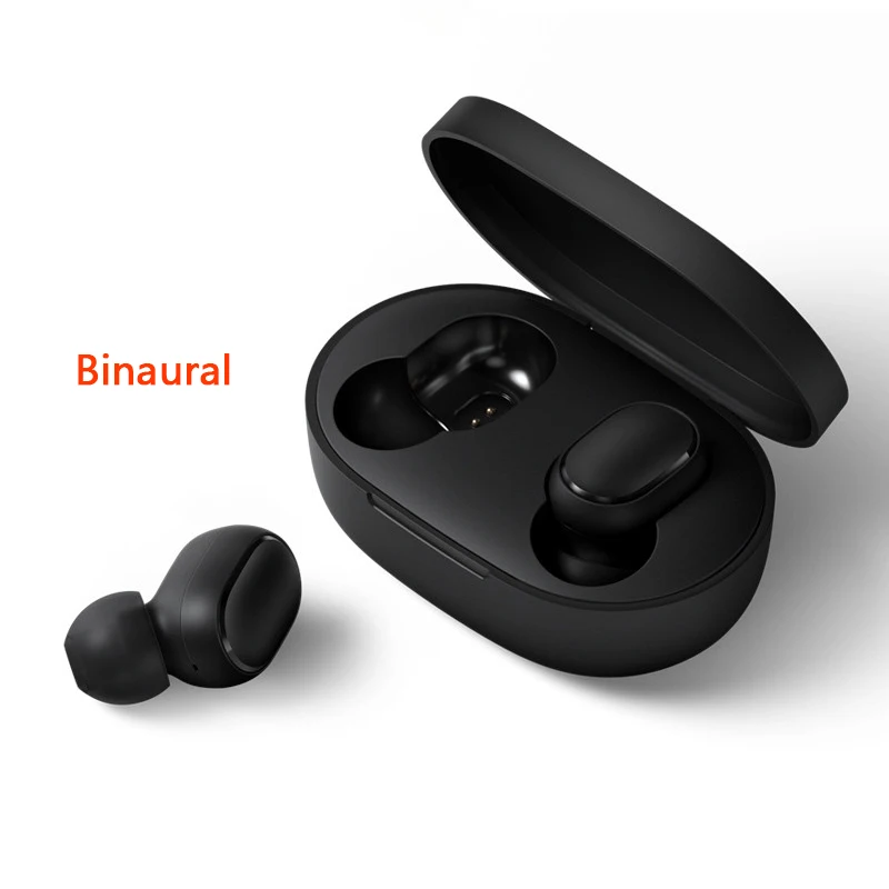 Черный Xiaomi Redmi Airdots беспроводные наушники, Bluetooth 5.0 наушники спортивный с микрофоном громкой связи наушники беспроводные - Цвет: Черный