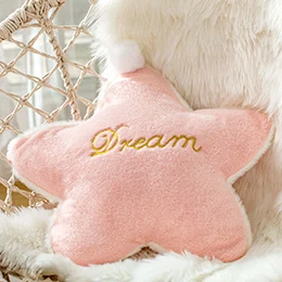 Pink star Модные подушки в форме короны, звезды, сердца, Луны, облаков, полностью набитые плюшем, декоративная шаровая подушка с надписью, реквизит для девочек, кремовый, розовый, синий - Цвет: Pink star