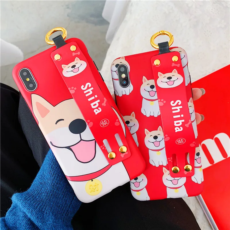 Cute Funny Pug Dog French Bulldog Puppy Wristband Strap Soft IMD Phone Case for Apple iphone 6 6S 7 8 plus X XR XS MAX Fundas |