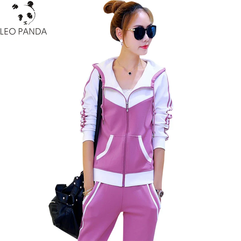 Сезон весна осень Женские новые модные повседневные полосатые толстовки штаны