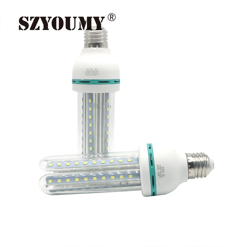 SZYOUMY 25 шт. лампы низкой мощности U образной формы 12 Вт E27 2835 SMD светодиодные