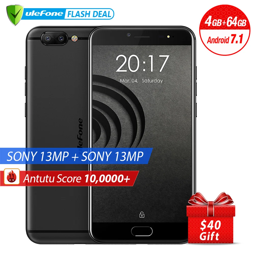 Ulefone Gemini Pro 4G смартфон 5.5 дюймов FHD MTK6797 Deca Core android 7.1 4 ГБ + 64 Сканер отпечатков