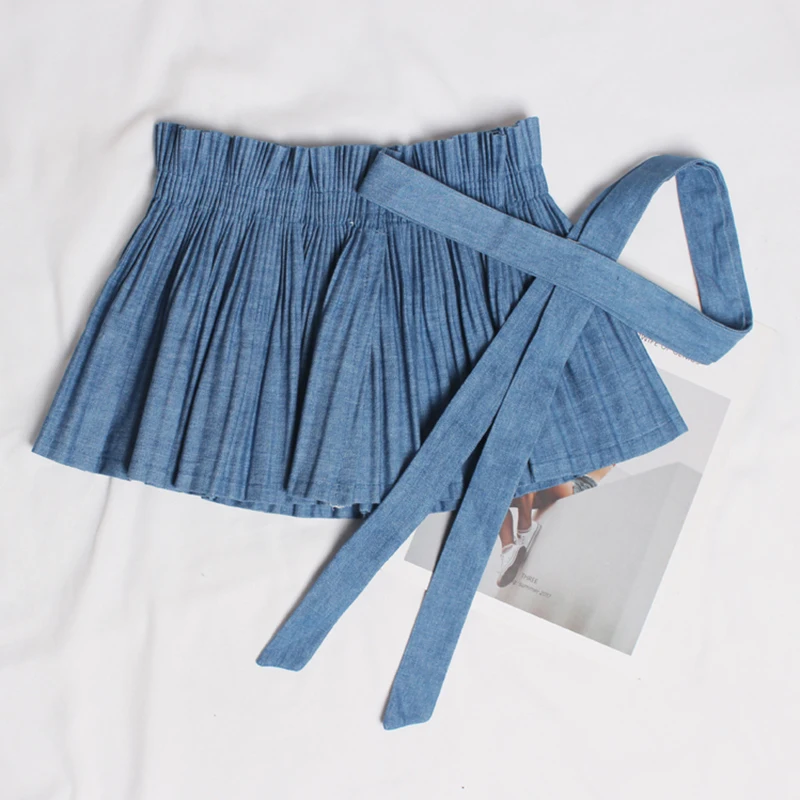 Женский широкий пояс TOYOOSKY плиссированный комбинированный с бантом весна-лето 2019