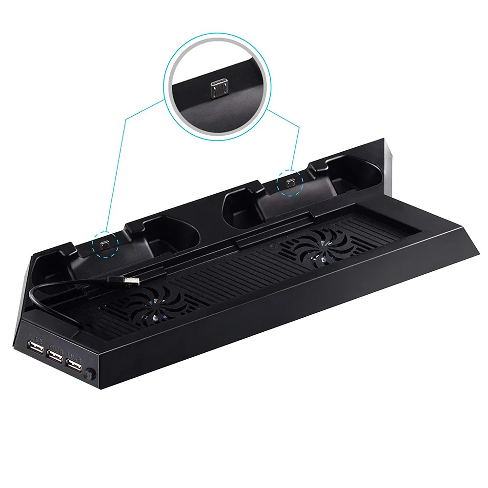 Вертикальная подставка для PS4 с охлаждающим вентилятором зарядная док-станция 3