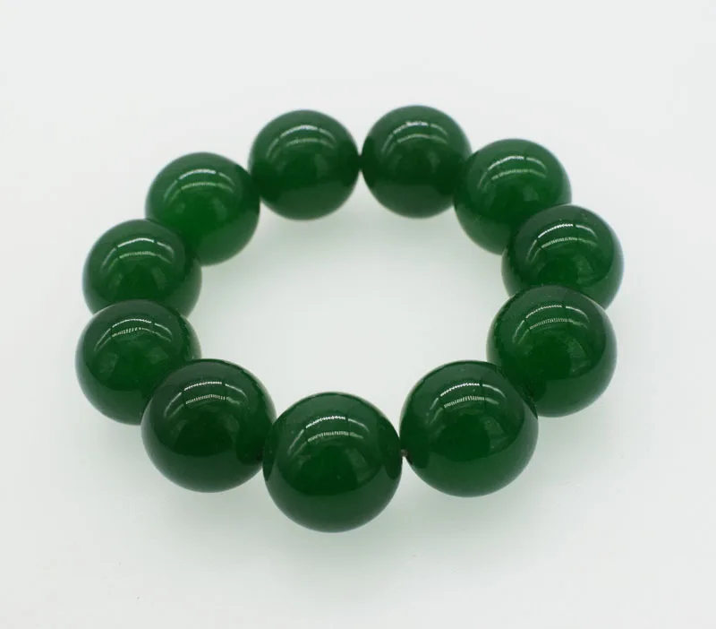 Вау! Большой размер зеленый нефритовый Круглый браслет 20 мм 7 5 дюйма оптовая