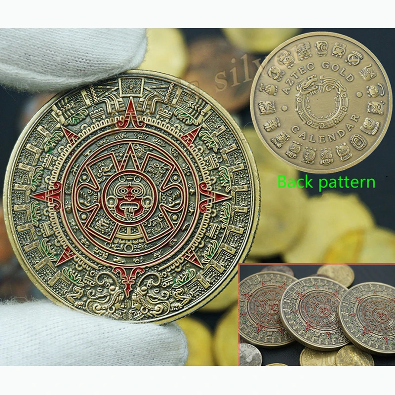 Майя памятные монеты Мексика Ацтекское Золото античная бронза подарки на удачу |