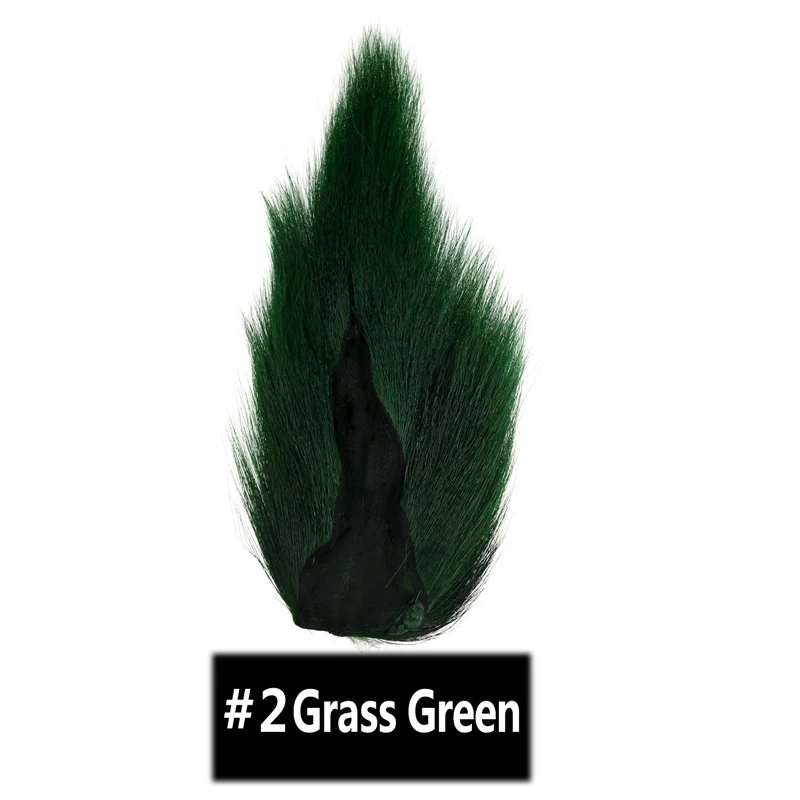 Grass Green 1PC Wifreo окрашенные оленьи хвосты волосы мех Bucktail Buck муха завязывание соленой воды мухи сухие для завязывания мух Материал желтый зеленый синий красный и т. Д - Цвет: Grass Green 1PC