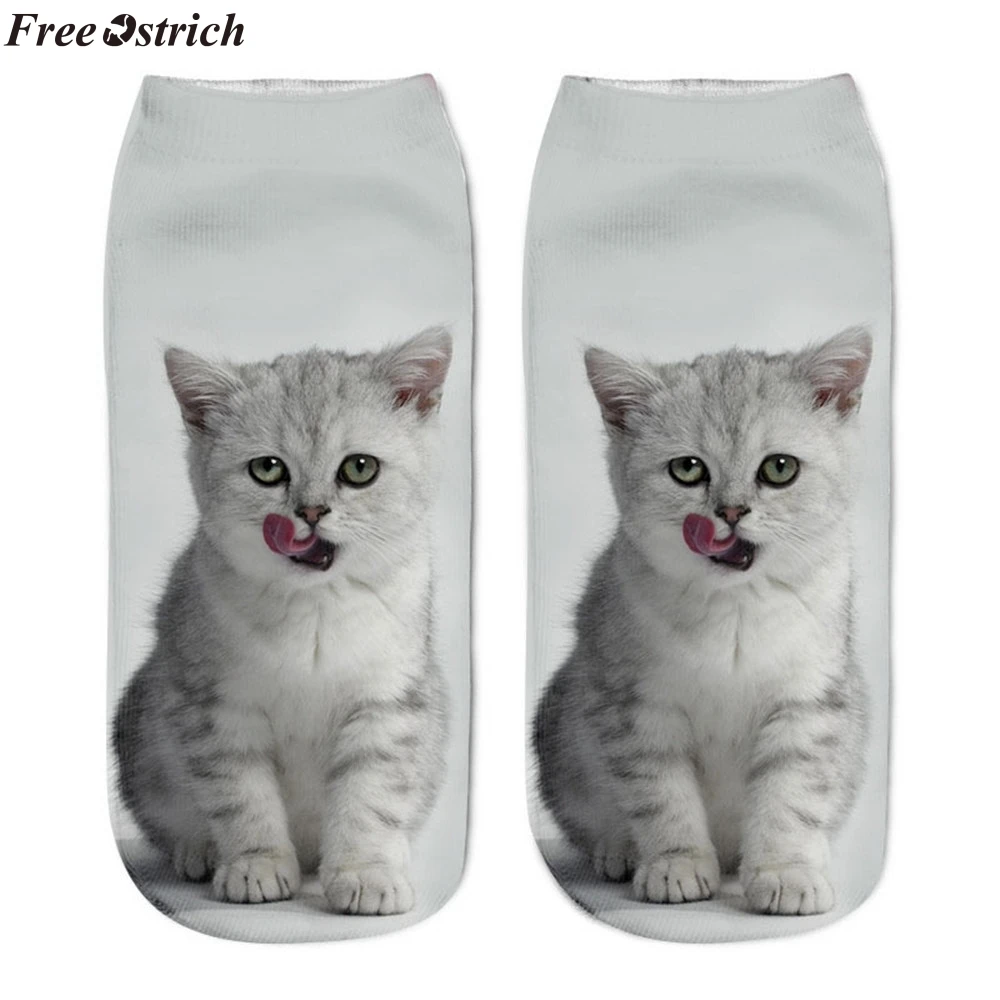 

FREE OSTRICH New HOT 3D Printing Women Socks Brand Fashion Unisex Socks Cat Meias Female Funny Low Ankle Femme Sock Sale