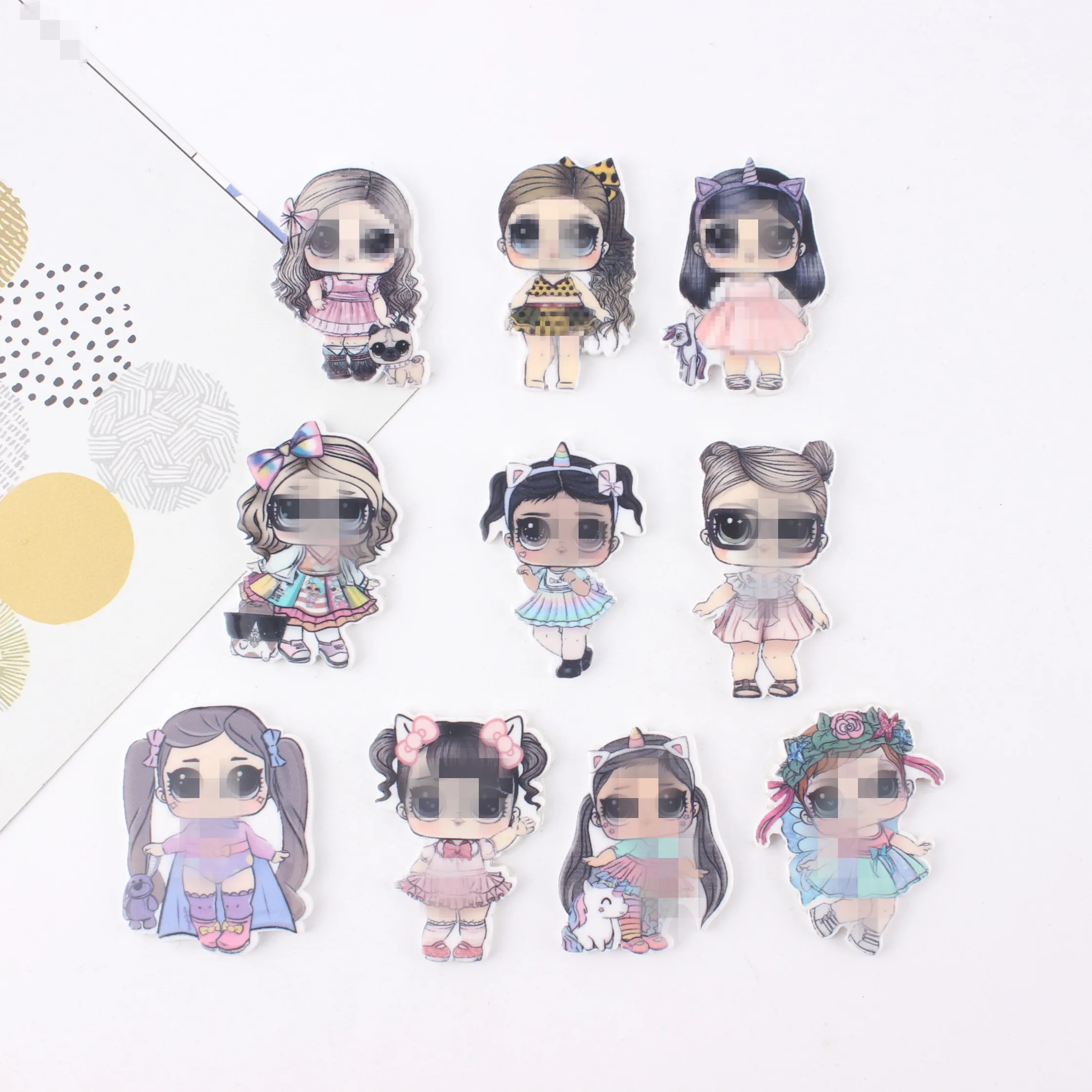 10 шт./лот кавайные плоские каучуковые волосы принцессы кабошоны