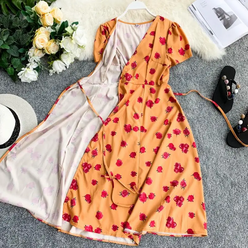 Новинка 2019 женское пляжное стильное платье летнее короткий рукав тонкое