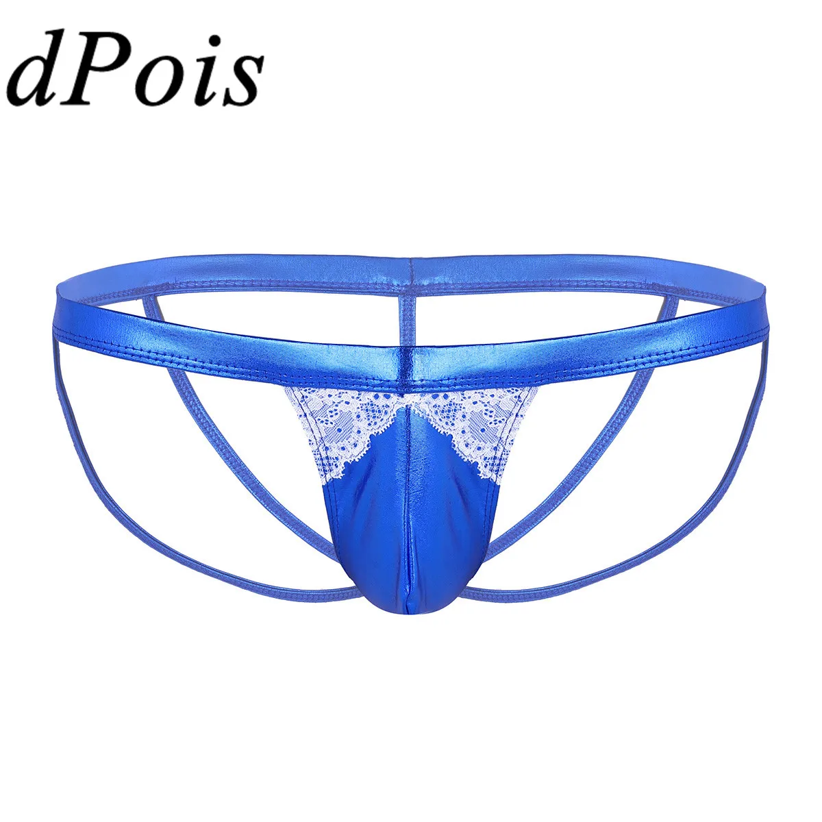 DPOIS Мужское нижнее белье Sissy трусы стринги мужское с кружевными бретельками на